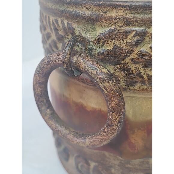 Uttermost Famous Pottery Hand Crafted Vintage Canister Jar Pot With Lid Retired - Picture 11 of 16